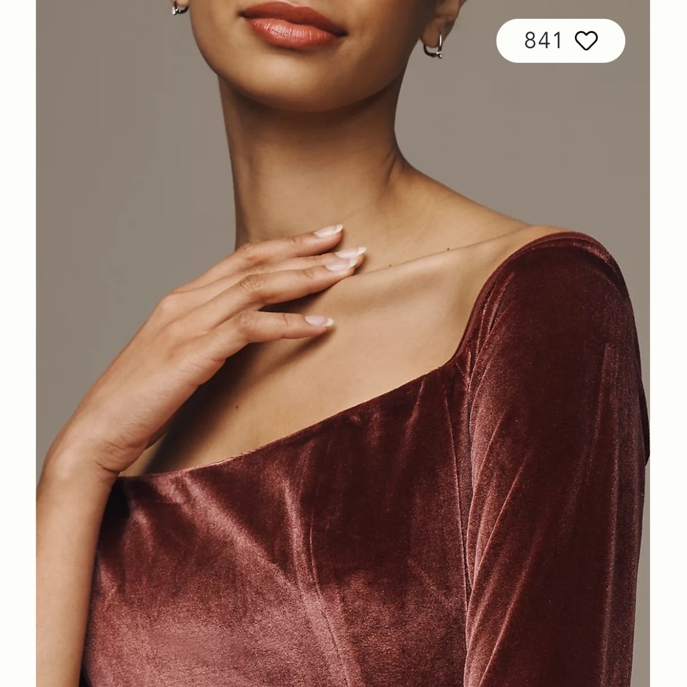 Anthropologie- Hutch Long-Sleeve Square-Neck Mini Dress - Picture 2 of 9